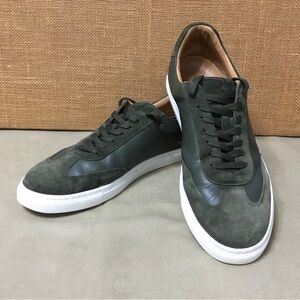 Charles Tyrwhitt Olive Green Leather Suede Sneakers Shoes Size 12